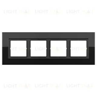 Рамка четверная Jung LS Plus черное стекло LSP984GLSW LSP984GLSW