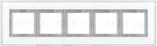 Рамка пятерная Jung LS Plus стекло белое LSP985GLWW LSP985GLWW