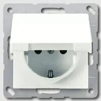 Розетка с заземлением с откидной крышкой и уплотнительной мембраной IP44 Jung 16А/250В 551wu+AS1520KLWW 551wu + AS1520KLWW