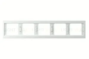 Рамка пятерная для горизонтального монтажа Berker K.1, белый глянцевый 13937009 13937009
