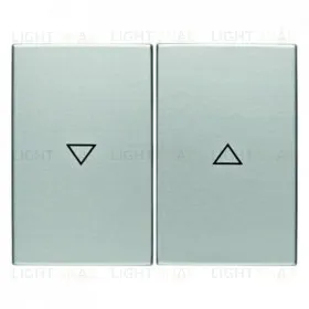 Выключатель управления жалюзи 2-х кнопочный Berker, 10А/250В, металл алюминий 14357103+503520 14357103 + 503520