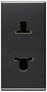 Розетка без заземления (узкая, 1 модуль) ABB Niessen Zenit 16А (антрацит) 2CLA213501N1801 2CLA213501N1801