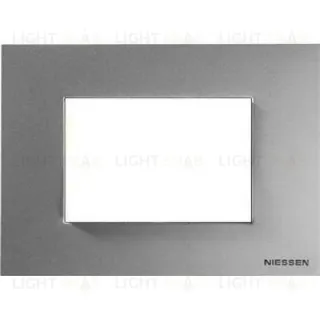 Рамка на 3 модуля ABB Niessen Zenit, итальянский стандарт (серебристый) 2CLA247300N1301+2CLA247390N1001 2CLA247300N1301 + 2CLA247390N1001