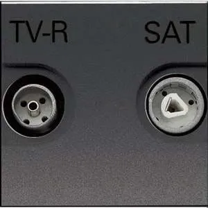 Телевизионная розетка TV-R/SAT проходная ABB Niessen Zenit (антрацит) 2CLA225180N1801 2CLA225180N1801