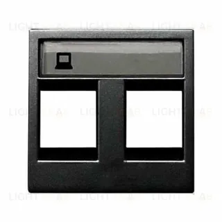 Розетка компьютерная двойная ABB Niessen Zenit, категория 5E (антрацит) 2CLA221820N1801+2CLA201850A1001+2CLA201850A1001 2CLA221820N1801 + 2CLA201850A1001