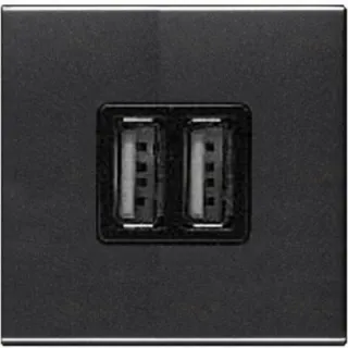 Розетка USB двойная для зарядки ABB Niessen Zenit 2х750 мА/1х1500 мА, антрацит 2CLA228500N1801 2CLA228500N1801