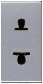 Розетка без заземления (узкая, 1 модуль) ABB Niessen Zenit 16А (серебристый) 2CLA213501N1301 2CLA213501N1301