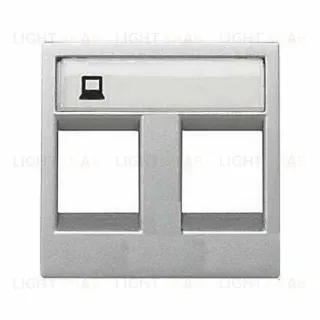 Розетка компьютерная двойная ABB Niessen Zenit, категория 5E (серебристый) 2CLA221820N1301+2CLA201850A1001+2CLA201850A1001 2CLA221820N1301 + 2CLA201850A1001