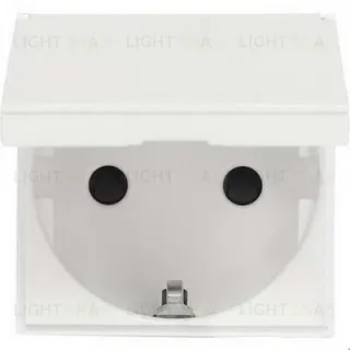 Розетка с заземлением с крышкой и защитными шторками ABB Niessen Zenit (Белый) 2CLA228810N1101 2CLA228810N1101