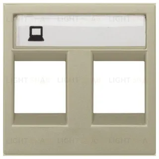Розетка компьютерная двойная ABB Niessen Zenit, категория 5E (шампань) 2CLA221820N1901+2CLA201850A1001+2CLA201850A1001 2CLA221820N1901 + 2CLA201850A1001