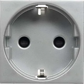 Розетка с заземлением со шторками ABB Niessen Zenit 16А (серебристый) 2CLA228800N1301 2CLA228800N1301