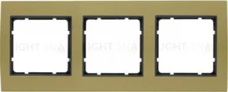 Рамкa тройная Berker B.3, алюминевая, золото/антрацит 10133016 10133016