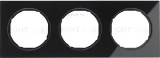 Рамка 3 местная Berker R3 черное стекло 10132216 10132216