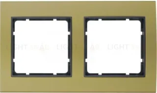 Рамкa двойная Berker B.3, алюминевая, золото/антрацит 10123016 10123016