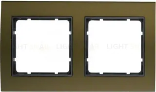 Рамкa двойная Berker B.3, алюминевая, коричневый/антрацит 10123001 10123001