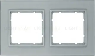 Рамка двойная Berker B.7 Glass стекло алюминий 10126414 10126414