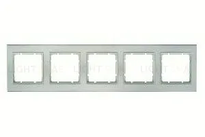 Рамка пятерная Berker B.3 алюминий-белый 10153904 10153904