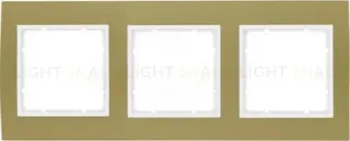 Рамкa тройная Berker B.3, алюминевая, золото/полярная белизна 10133046 10133046