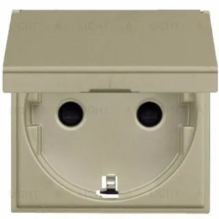 Розетка с заземлением с крышкой и защитными шторками ABB Niessen Zenit 16А (шампань) 2CLA228810N1901 2CLA228810N1901