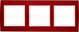 Рамкa тройная Berker B.3, алюминевая, красный/полярная белизна 10133022 10133022