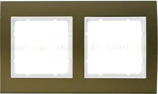 Рамкa двойная Berker B.3, алюминевая, коричневый/полярная белизна 10123021 10123021