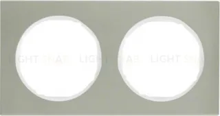 Рамка 2 местная Berker R3 нержавеющая сталь, белый 10122214 10122214