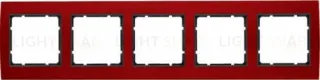 Рамкa пятерная Berker B.3, алюминевая, красный/антрацит 10153012 10153012