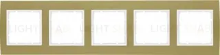 Рамкa пятерная Berker B.3, алюминевая, золото/полярная белизна 10153046 10153046