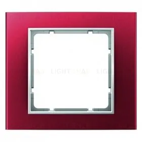 Рамкa одинарная Berker B.3, алюминевая, красный/полярная белизна 10113022 10113022
