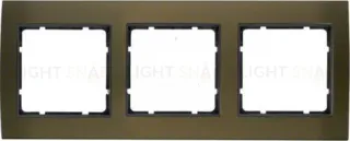 Рамкa тройная Berker B.3, алюминевая, коричневый/антрацит 10133001 10133001