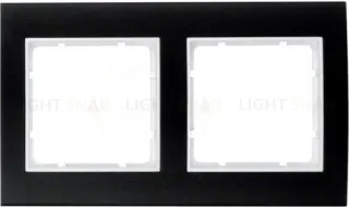 Рамкa двойная Berker B.3, алюминевая, черный/полярная белизна 10123025 10123025
