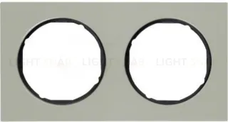 Рамка 2 местная Berker R3 нержавеющая сталь, черный 10122204 10122204