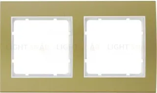 Рамкa двойная Berker B.3, алюминевая, золото/полярная белизна 10123046 10123046