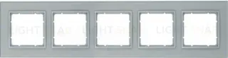Рамка пятерная Berker B.7 Glass стекло алюминий 10156414 10156414