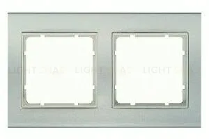 Рамка двойная Berker B.3 алюминий-белый 10123904 10123904