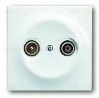 Розетка телевизионная проходная ABB Impuls TV-FM, белый глянцевый 2CKA001753A4963+2CKA000230A0268 2CKA001753A4963 + 2CKA000230A0268