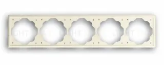 Рамка пятерная ABB Impuls кремовый глянцевый 2CKA001754A4316 2CKA001754A4316