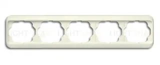 Рамка пятерная для горизонтального монтажа ABB Alpha Nea кремовый глянцевый 1754-0-3823 1754-0-3823