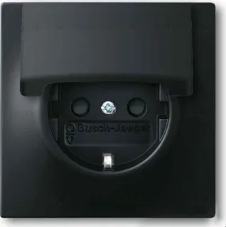 Розетка с заземлением и откидной крышкой ABB Impuls 16А/250В, черный бархат 2CKA002018A1496 2CKA002018A1496