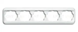 Рамка пятерная для горизонтального монтажа ABB Alpha Nea белый глянцевый 1754-0-2932 1754-0-2932