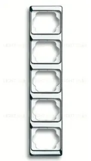 Рамка пятерная для вертикального монтажа ABB Alpha Exclusive хром 1754-0-4167 1754-0-4167