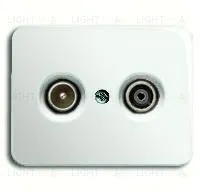 Розетка телевизионная проходная ABB TV-FM 2CKA000230A0268+1753-0-7628 2CKA000230A0268 + 1753-0-7628