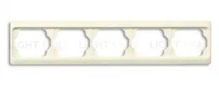Рамка пятерная для горизонтального монтажа ABB Alpha Exclusive кремовый глянцевый 1754-0-4153 1754-0-4153