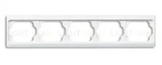 Рамка пятерная для горизонтального монтажа ABB Alpha Exclusive белый глянцевый 1754-0-4157 1754-0-4157
