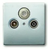 Розетка телевизионная оконечная ABB Pure сталь TV-SAT-FM 2CKA000230A0463+2CKA001724A4271 2CKA000230A0463 + 2CKA001724A4271