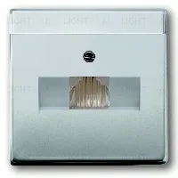 Розетка телефонная одинарная ABB Pure сталь RJ11 2CKA000230A0378+2CKA001710A3763 2CKA000230A0378 + 2CKA001710A3763