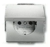 Розетка с заземлением с откидной крышкой ABB Pure сталь 16А/250В 2CKA002018A1490 2CKA002018A1490