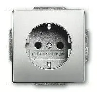 Розетка с заземлением ABB Pure сталь 16А/250В 2CKA002011A6212 2CKA002011A6212