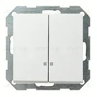 Выключатель двухклавишный с подсветкой Gira 10А/250В 014500+0631112 014500 + 0631112