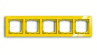 Рамка пятерная ABB Busch-axcent желтый глянцевый 2CKA001754A4349 2CKA001754A4349